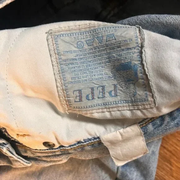 Pepe jeans London vintage raw hem heart cutout super rare size 26 baggy mom boyf - Picture 6 of 8